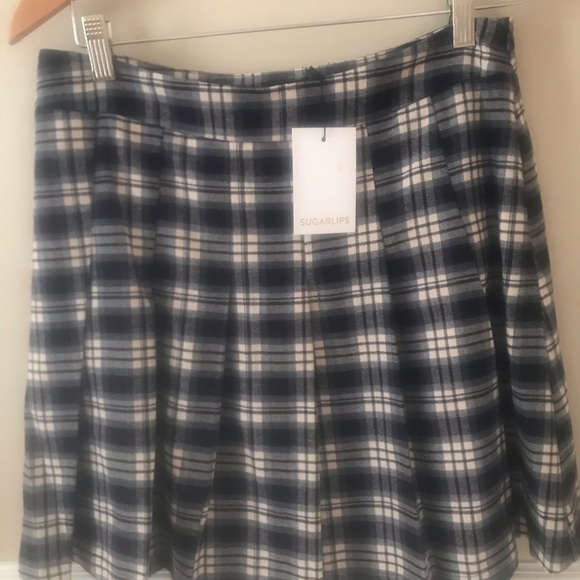 NWT Sugarlips Hillard Plaid Pleated Mini Skirt - Picture 5 of 9